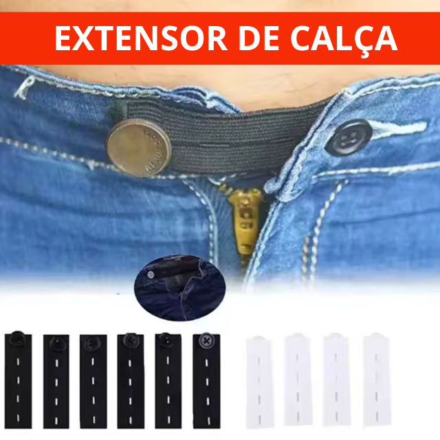 KIT 2 Extensores de Calças Jeans Elástico Adaptador para Gestantes, Grávidas calça Jeans Extensor de Cintura