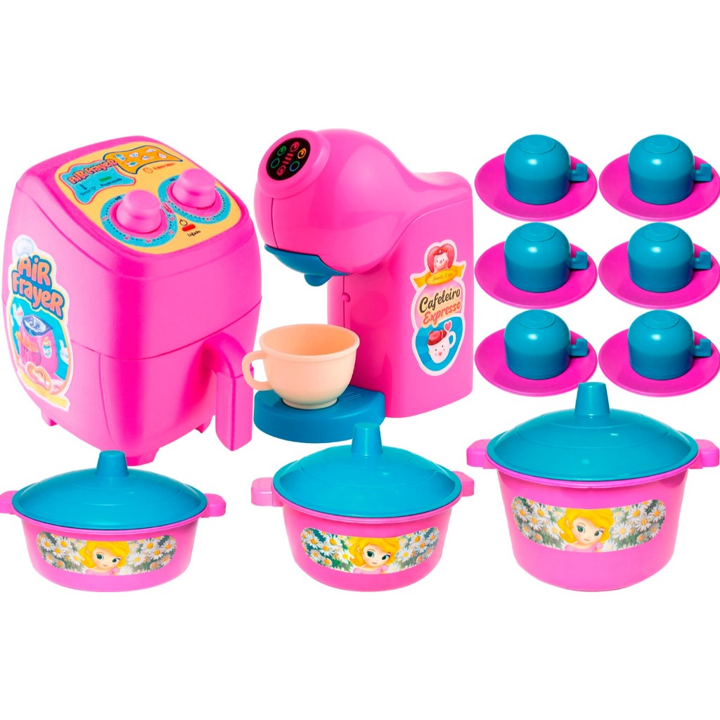 Kit Faz De Conta12 Brinquedos Cozinha Infantil Completa Eletrodomésticos