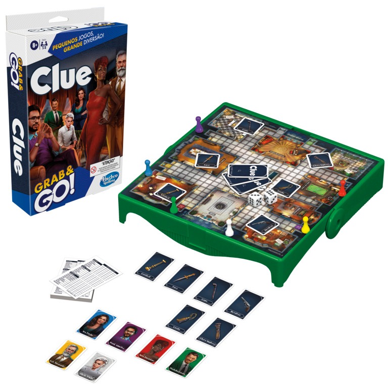 Jogo de Tabuleiro Clássico Clue Reimaginado Grab & Go! - Hasbro F8251