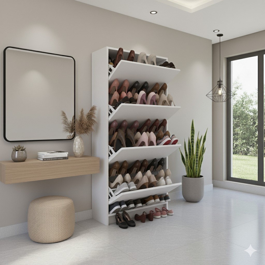 Sapateira Funcional com 4 Portas - Ideal para Sala ou Quarto