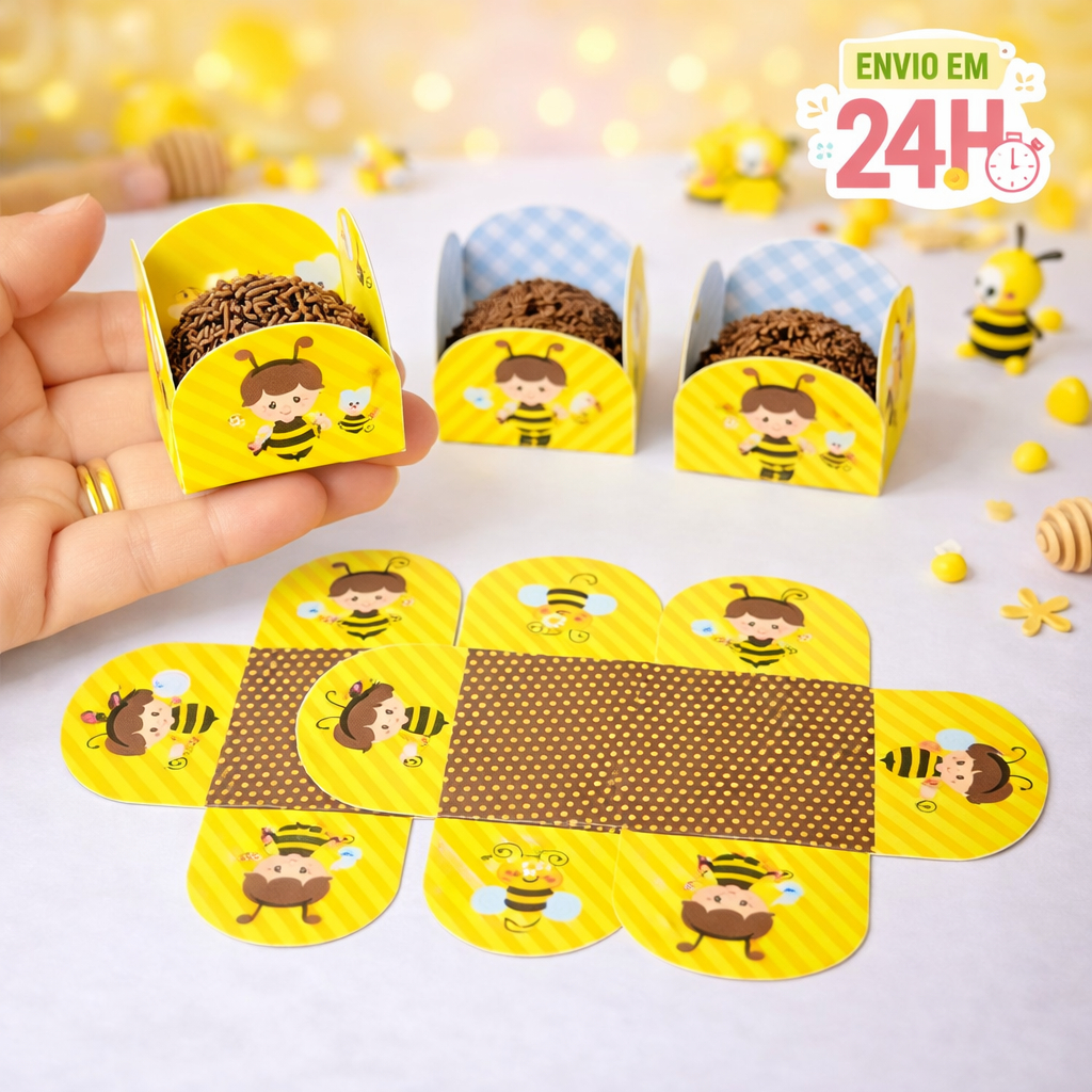 Forminha de Doces Personalizada no Tema Abelinha /Lembrancinha de Festa /Aniversário