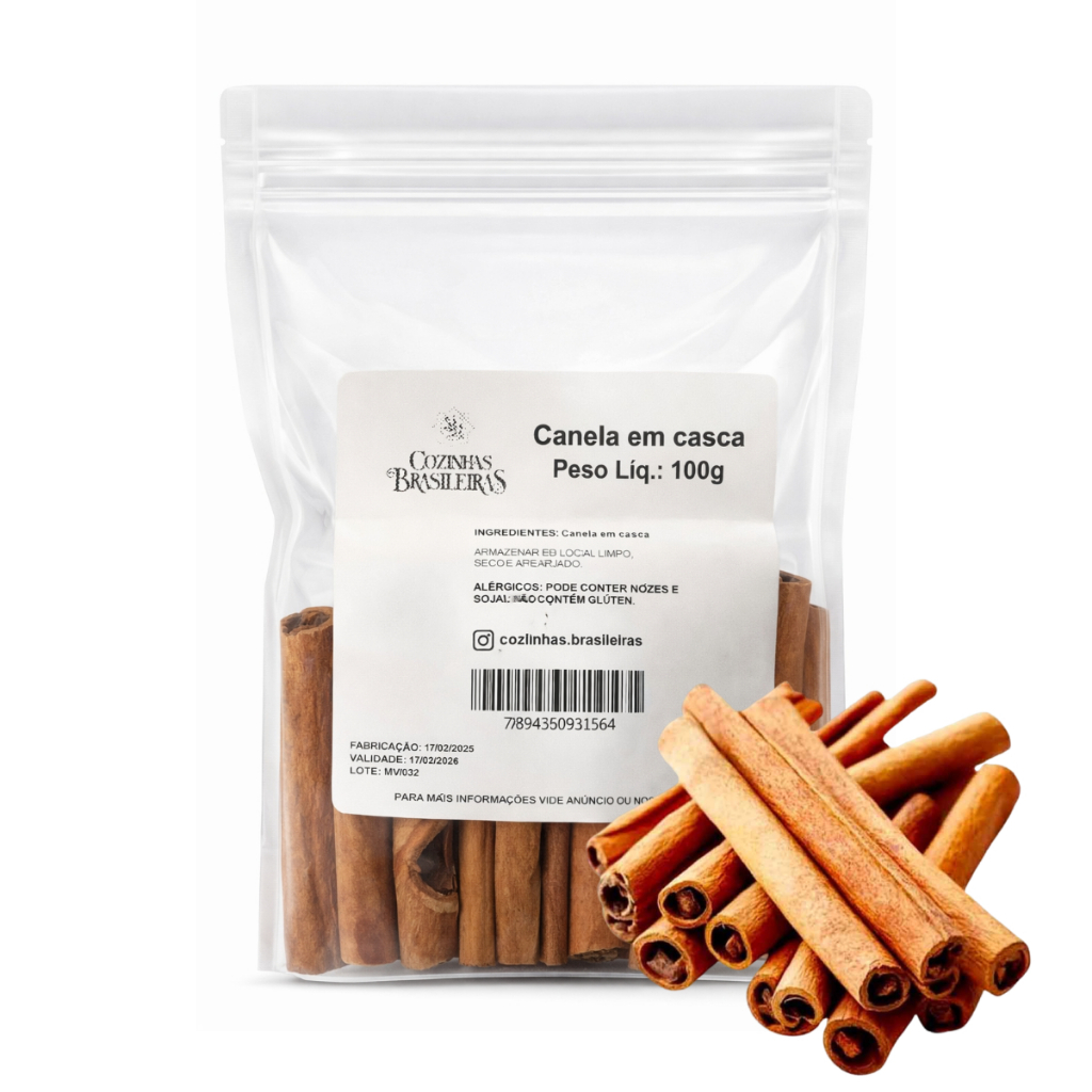 Promoção Canela em pau casca 6cm especiaria p/ sobremesas bolos chás 100g