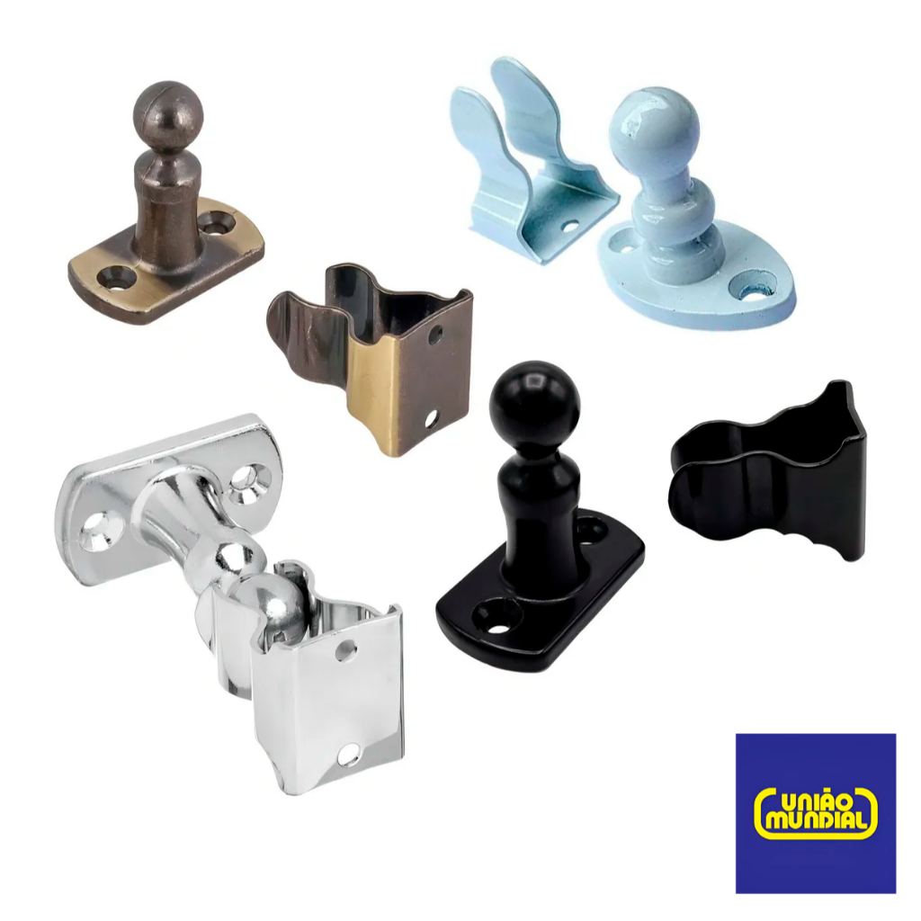 Prendedor de Porta MUNDIAL 525 Piso ou Rodapé KIT C/ 1 PAR - ACABAMENTOS