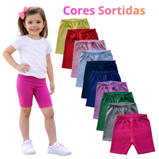 Bermuda Ciclista Infantil Menina Short Legging Cotton Macio Confortável Kit 3 5 10 Peças 1 a 10 Anos em Oferta na Shopee