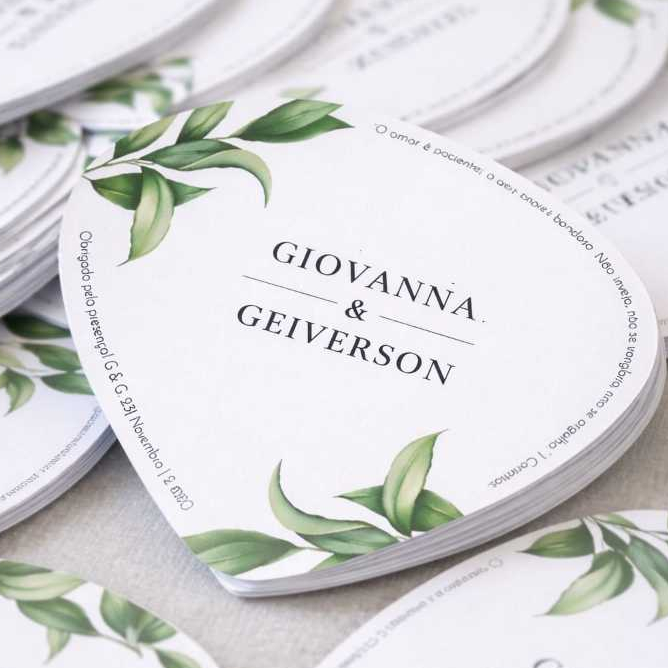 Até 100 Ventarola Leque de Papel Folhagens Casamento Personalizado do Seu Jeito Criamos Sua Arte — R$ 59,90 em Shopee