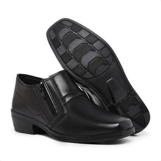 Bota Social Masculina Preta com Zíper Sapato Social Masculino Elegante Confortável Casual Trabalho Antiderrapante