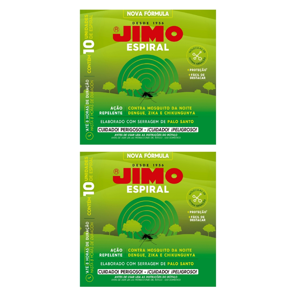 Repelente Espiral Jimo Mosquitos Insetos Voadores 8h 20un