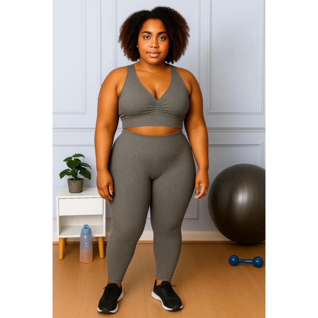 Calça Legging Plus Size Fitness Grossa Zero Transparência Costura Reforçada Cintura Alta Em Suplex Otima Qualidade