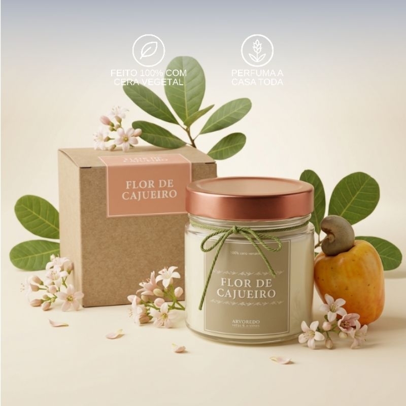 Vela Aromática Premium - Flor de Cajueiro - 200g