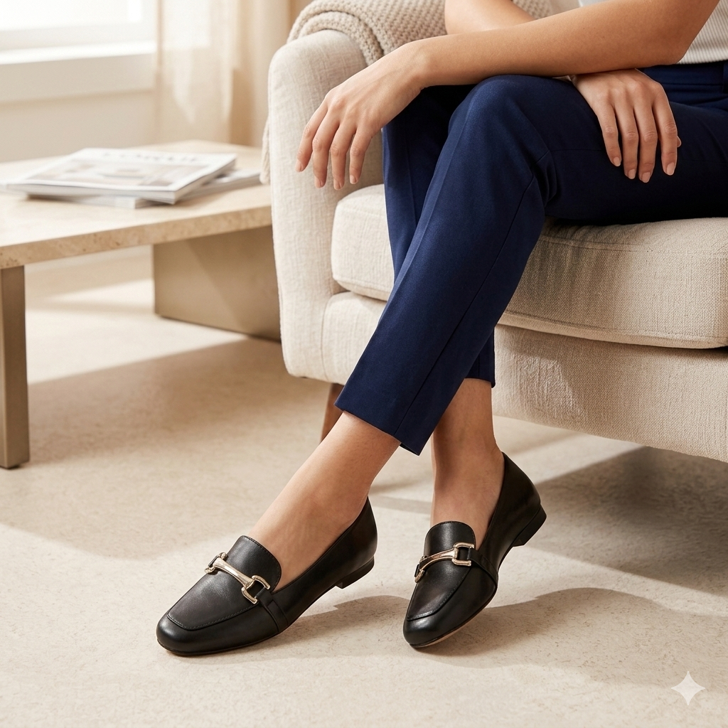 Mocassim Feminino Bico Quadrado Confortavel Enfeite ABS Dourado Calçado Sapatilha Moda Casual em Oferta na Shopee