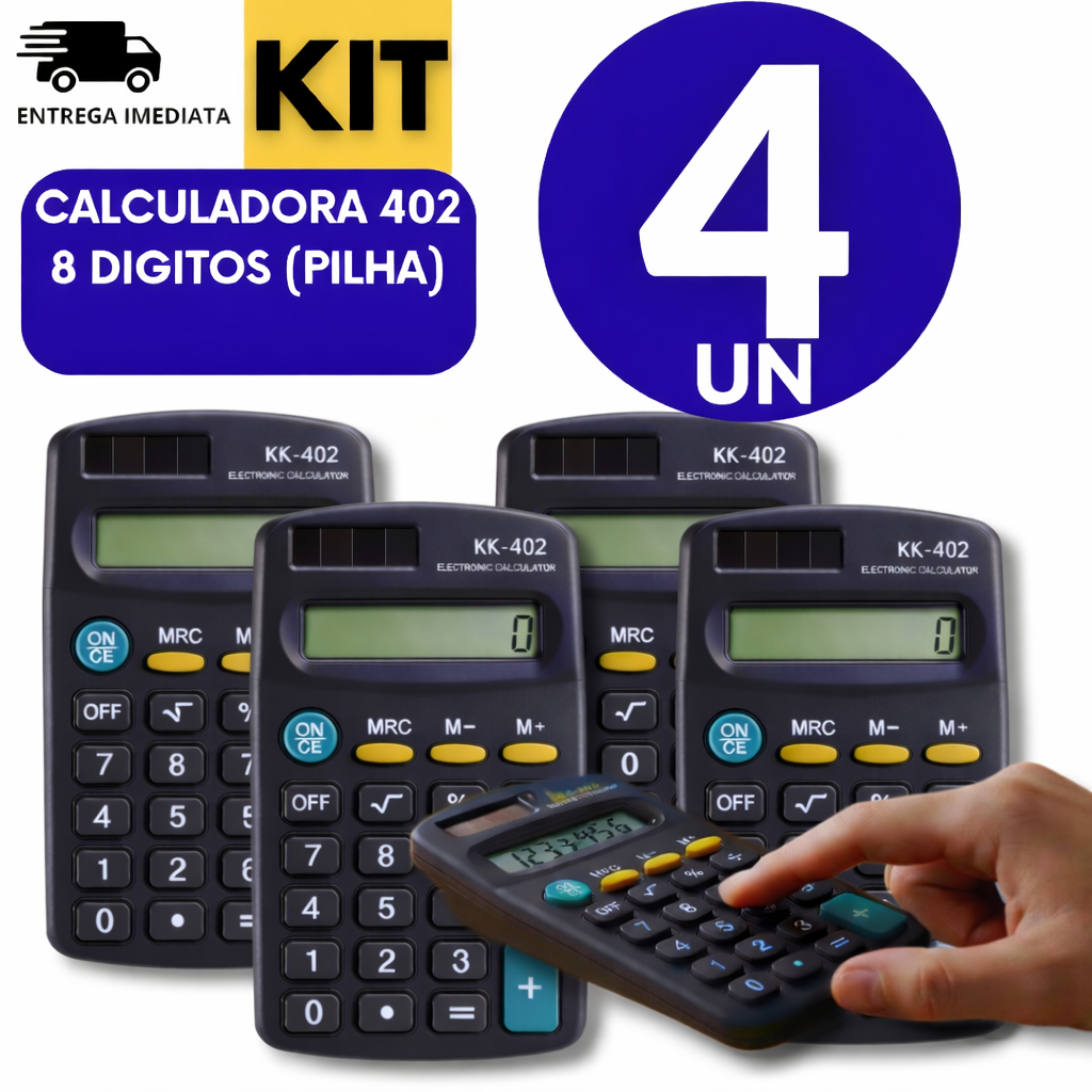 KIT 4/3/2 Calculadora Escolar e Escritório 12 Dígitos em Oferta na Shopee