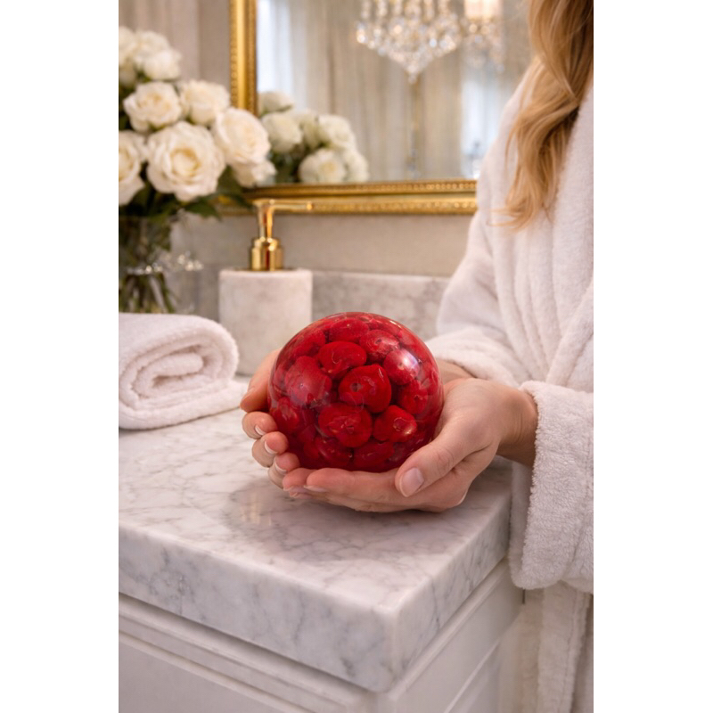 Sabonete artesanal esfera apaixonada aroma Love Secret Inspirado na fragrância Love Spell da Victoria Secret. peso 265g