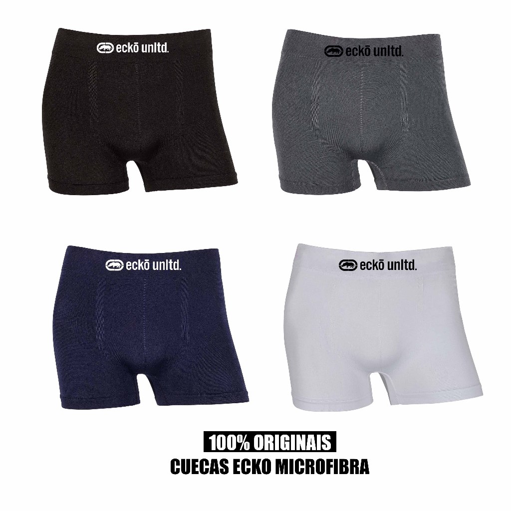 Kit 2 ou 4 cuecas boxer Ecko Original Microfibra