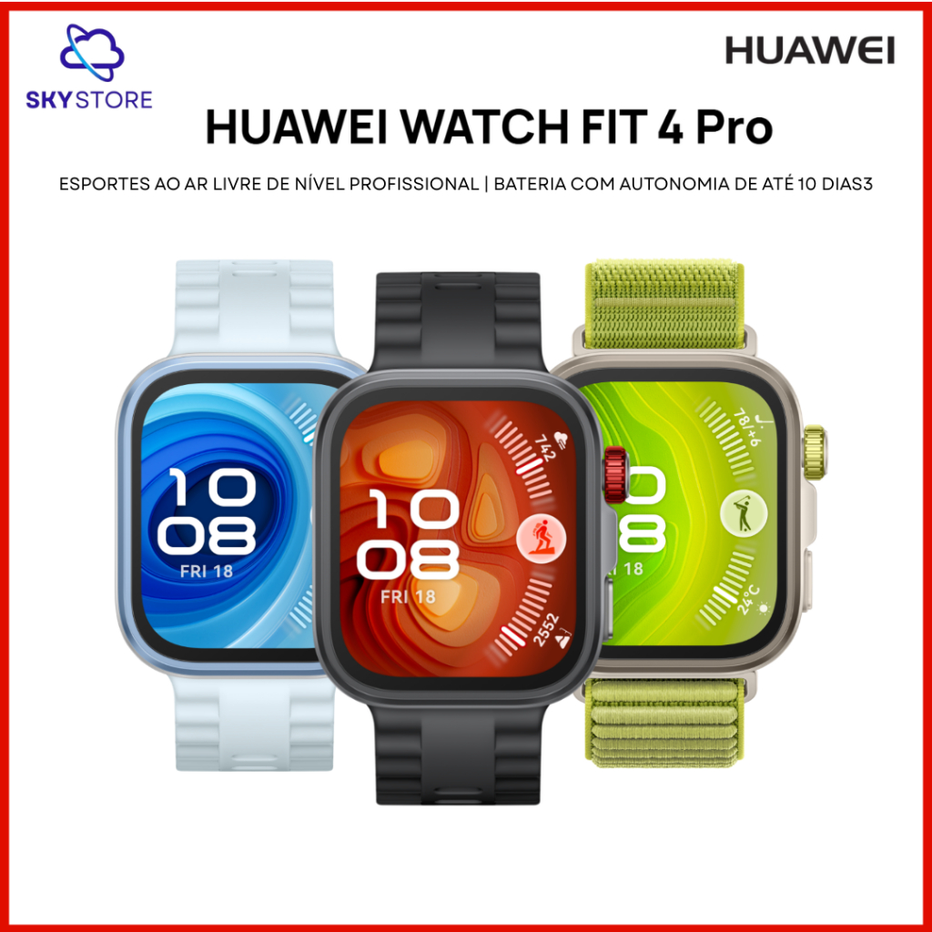 HUAWEI WATCH FIT 4 Pro Smartwatch Relógio Digital  Esportes ao Ar Livre de Nível Profissional, Para Android e IOS