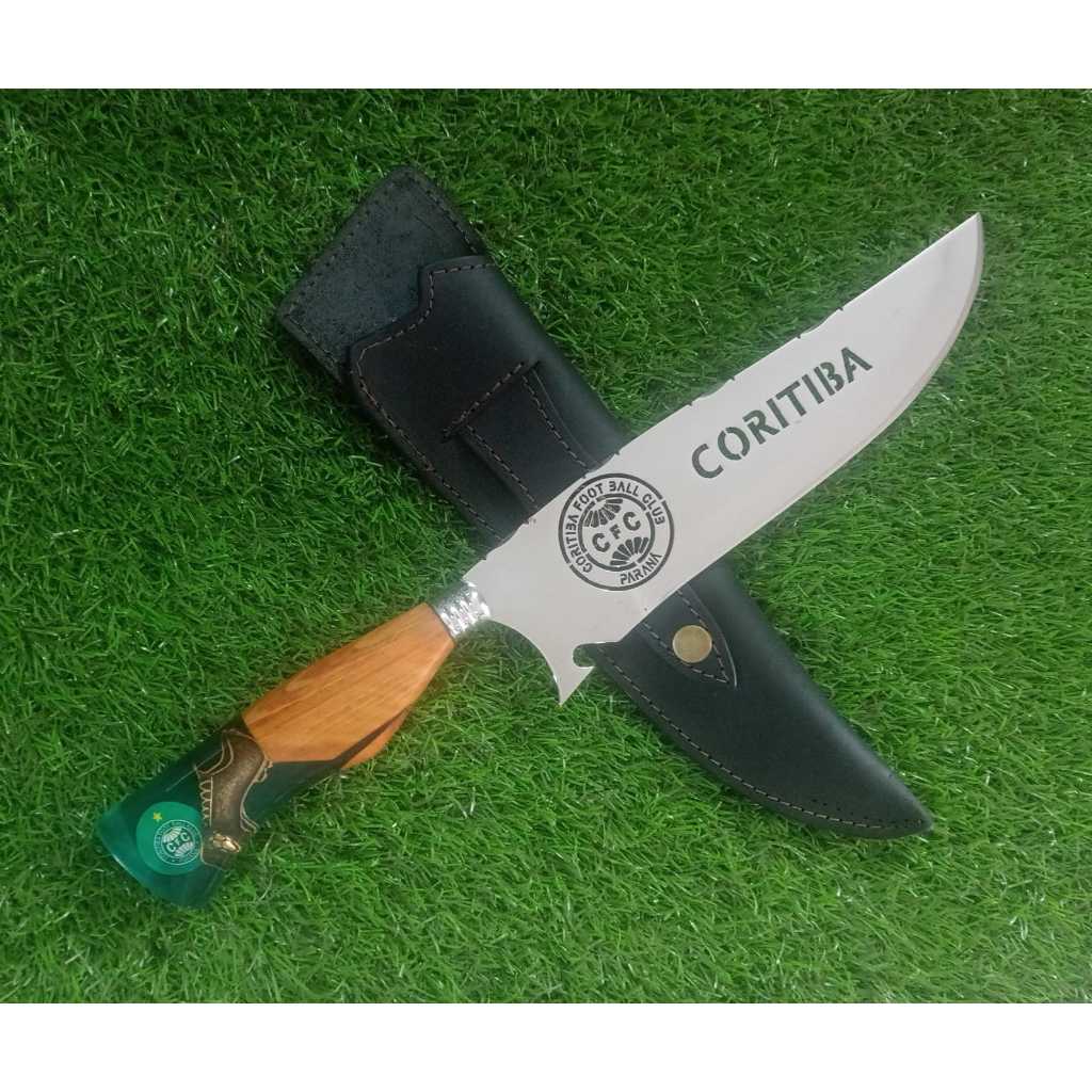 Faca Artesanal CORITIBA inox 10" Faca de churrasco