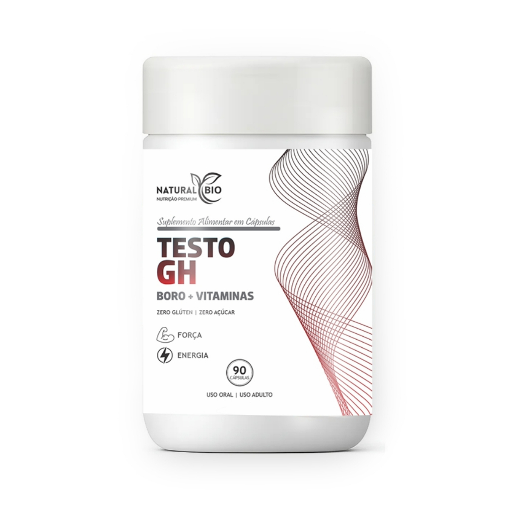 TESTO Power Unissex GH com Boro e Vitaminas e Cálcio e Magnésio Zinco 90 Capsulas - Natural Original
