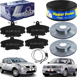 Kit Disco Ventilado Pastilha Sandero 1.6 16v 2012 2013 2014