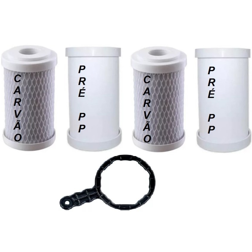 Pares Refil Filtro Purificador Água Mpf Para Hoken Smart + Chave 02 Pares e 01 Par
