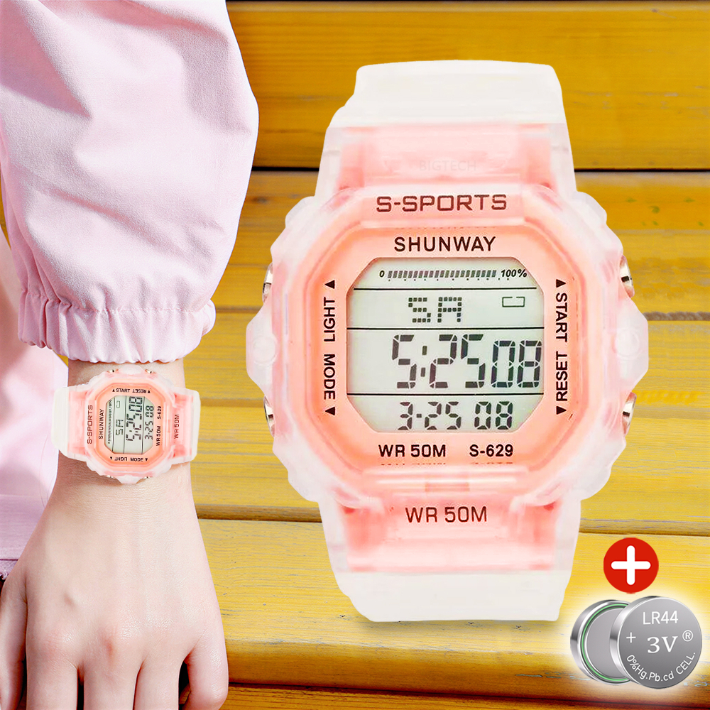 Relógio Digital Feminino À Prova D'água Pulseira Transparente Esportivo Luminoso LED Luminoso Eletrônico Cronômetro em Oferta na Shopee