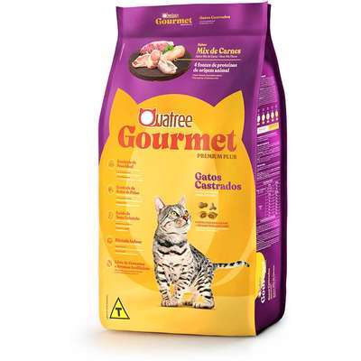 Ração Quatree Gourmet Gato Castrado Mix de Carnes 1kg