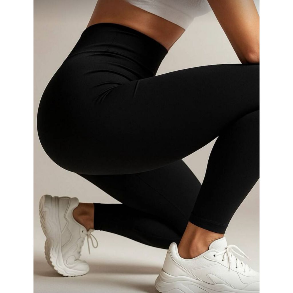 Calça Legging Feminina Reta Grossa Cintura Alta Sem Transparência Costura Reforzada Fitness Academia