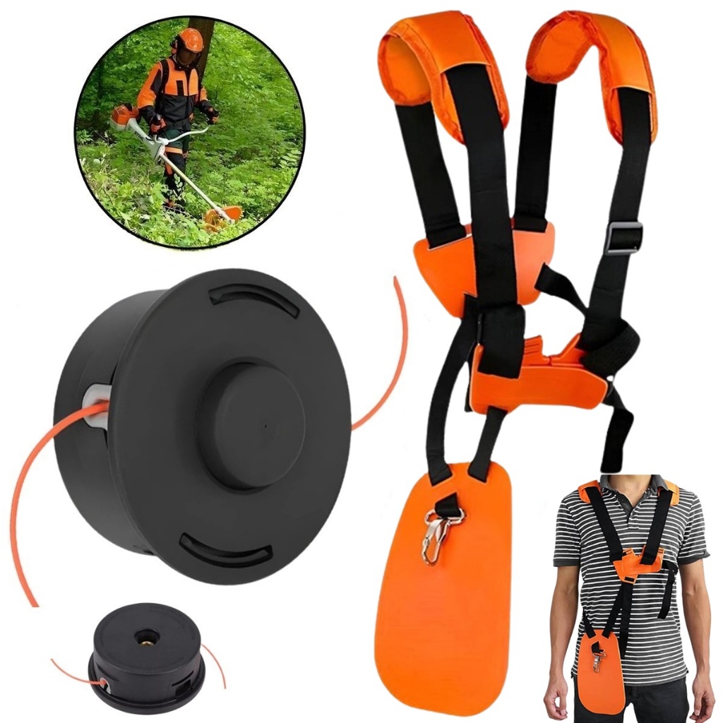 Cinto Colete + Carretel Nylon P/ Roçadeira Stihl Fs Fs55/ Fs85/ Fs120 / FR220 / Ka85 / Ka120