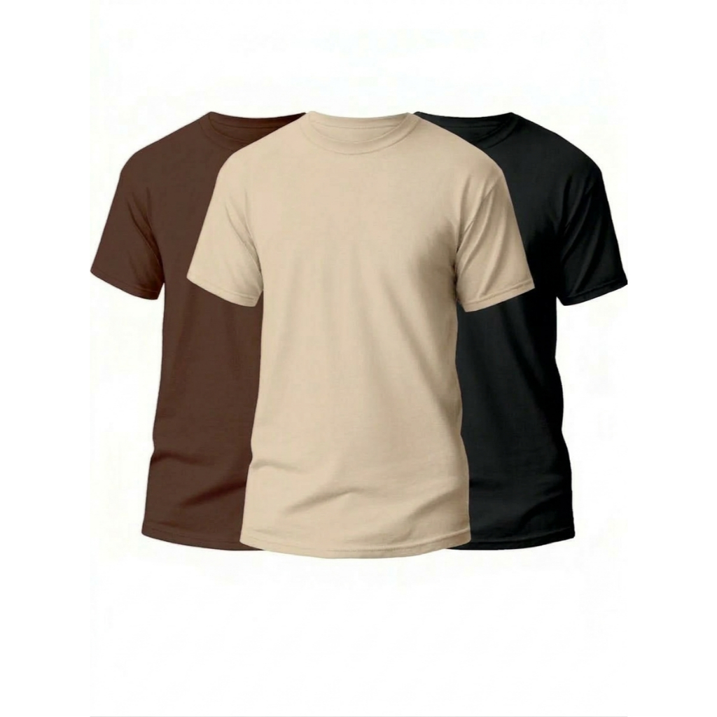 Kit 3 Camisetas Lisas Algodão 30.1 Premium Básicas, Confortáveis e Econômicas