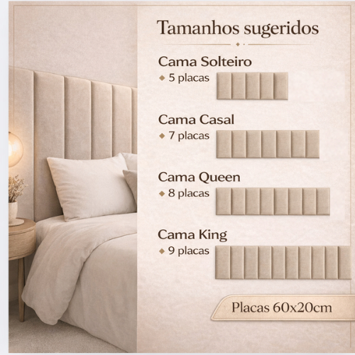 Cabeceira Estofada Linho 20x60 Adesiva Design Aconchegante Quarto Cama Solteiro Casal Queen King Moderno Modular em Oferta na Shopee