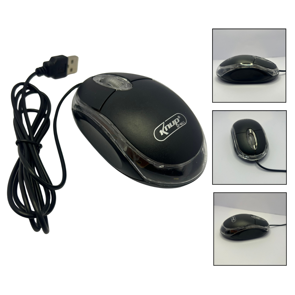 Mouse USB Óptico - Design Ergonômico, USB 2.0, 1200dpi, Mouse com Fio, Compacto e Leve