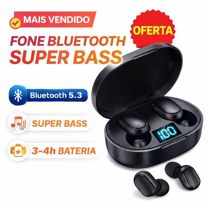 Fone de Ouvido Bluetooth 5.0 Sem Fio  Case Com Display Digital TESTADOS 1 A 1 ANTES DO ENVIO
