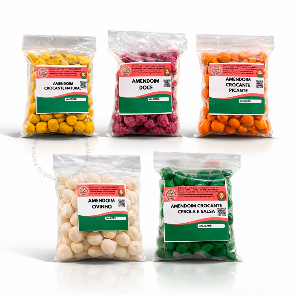 Mix Petiscos Amendoim Crocantes Saborosos Petiscos Pimenta Cebola e Salsa Ovinho 500g 1,250g