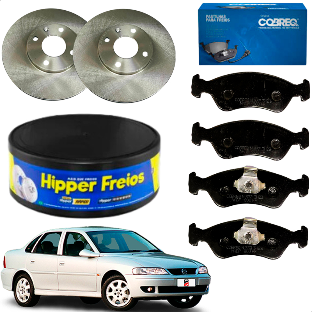 Kit Disco Freio Ventilado Pastilha Vectra 1999 Á 2008
