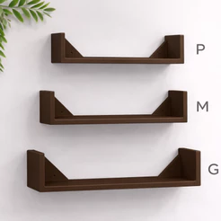 Prateleira Marrom Decorativa Mdf Pratileira Kit 3 P M G