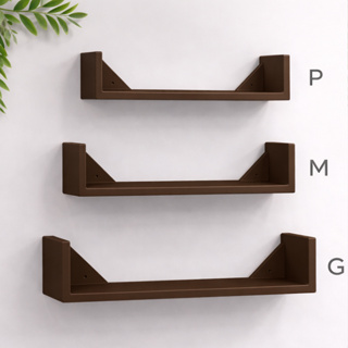 Prateleira Marrom Decorativa Mdf Pratileira Kit 3 P M G em Oferta na Shopee