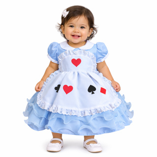 vestido Infantil Alice bebê no pais das maravilhas 1 a 3 anos luxo em Oferta na Shopee