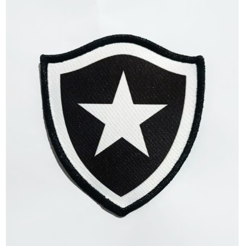 Patch escudo de time futebol botafogo bordado termocolante ou velcro
