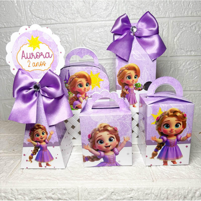 Kit Caixinhas Personalizadas Rapunzel baby IA PEGUE E MONTE/ lembrancinhas / festa infantil