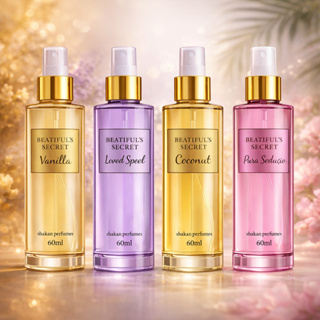 Kit 4 Body Splash Feminino Secret Vanilla Loved Speel Pura Sedução Coconut 60ml em Oferta na Shopee