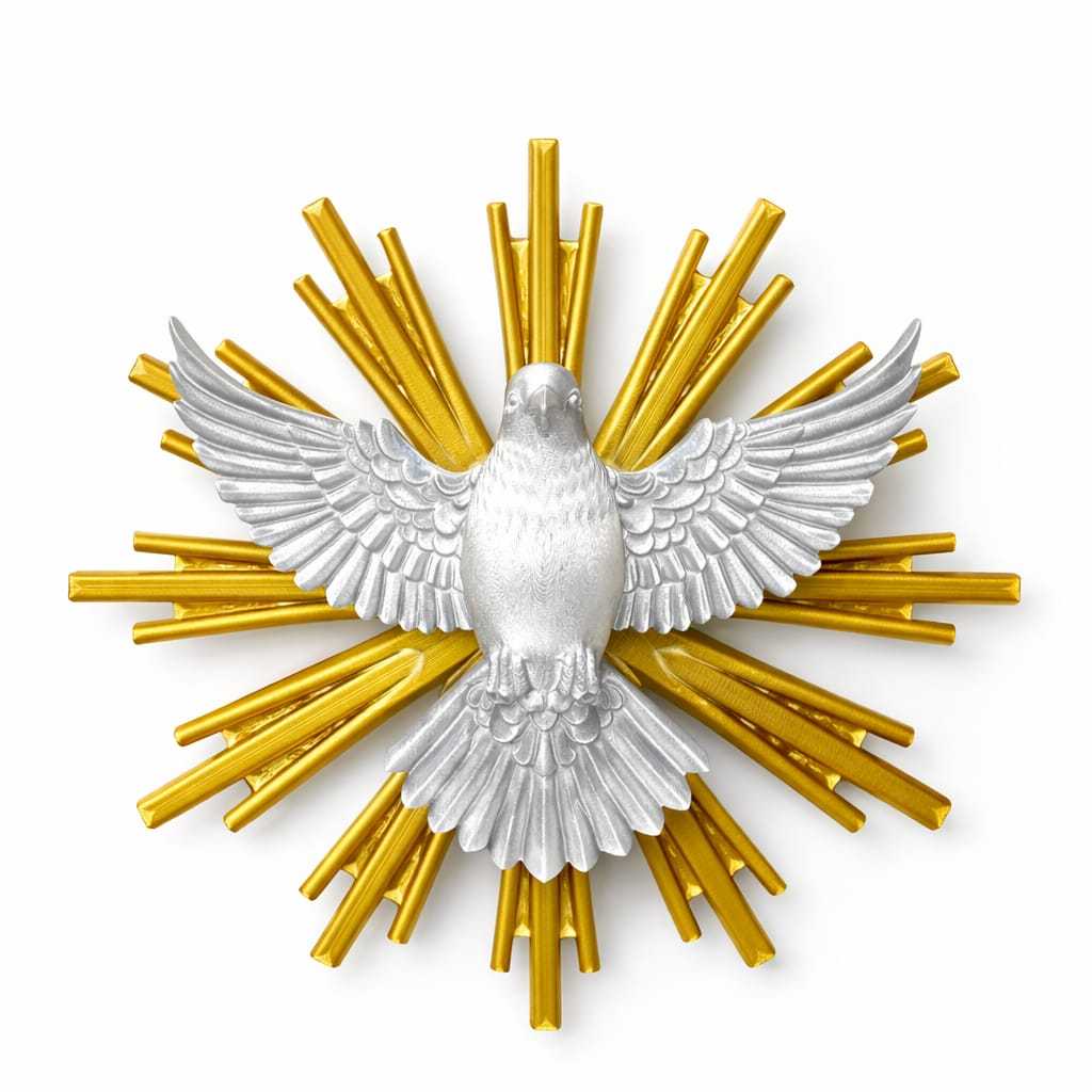 Divino Espírito Santo Decorativo 22 cm / Escultura Religiosa para Parede / Decoração Católica