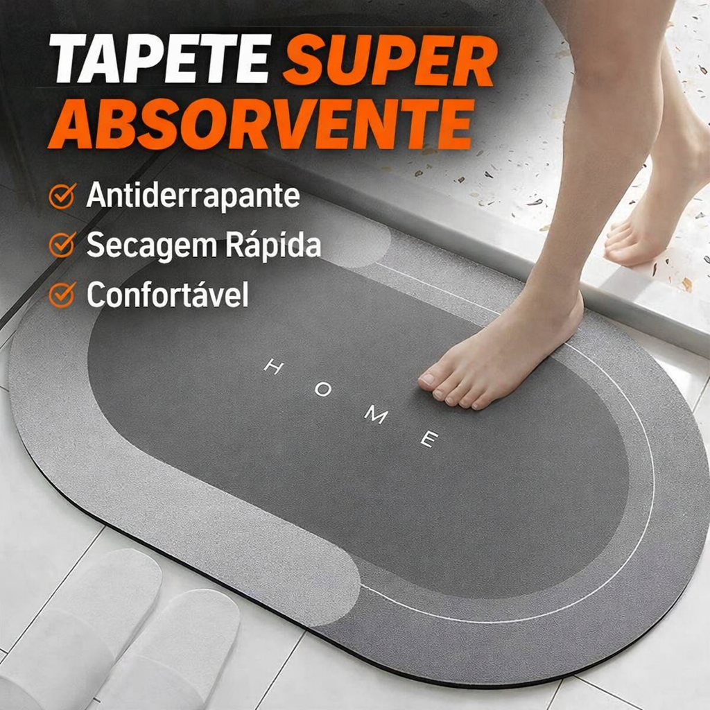 Tapete Banheiro Antiderrapante Secagem Rápida Super Absorvente Não Escorrega 60x40