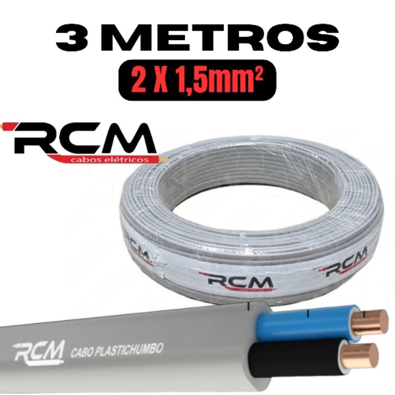 Fio cabo plastichumbo 1,5 x 3m cinza