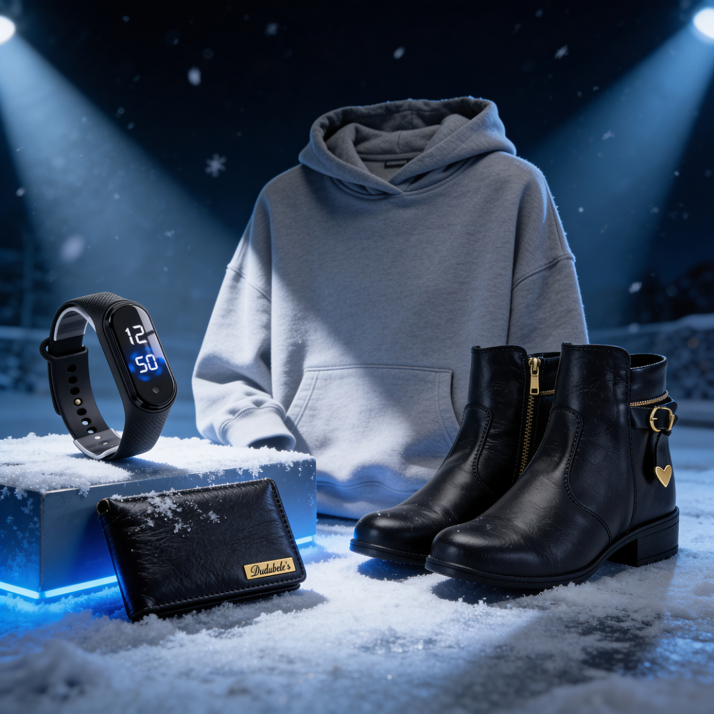 Kit Completo Feminino Moletom Cinza + Bota Preta Fivela Coração + Carteira + Smartband