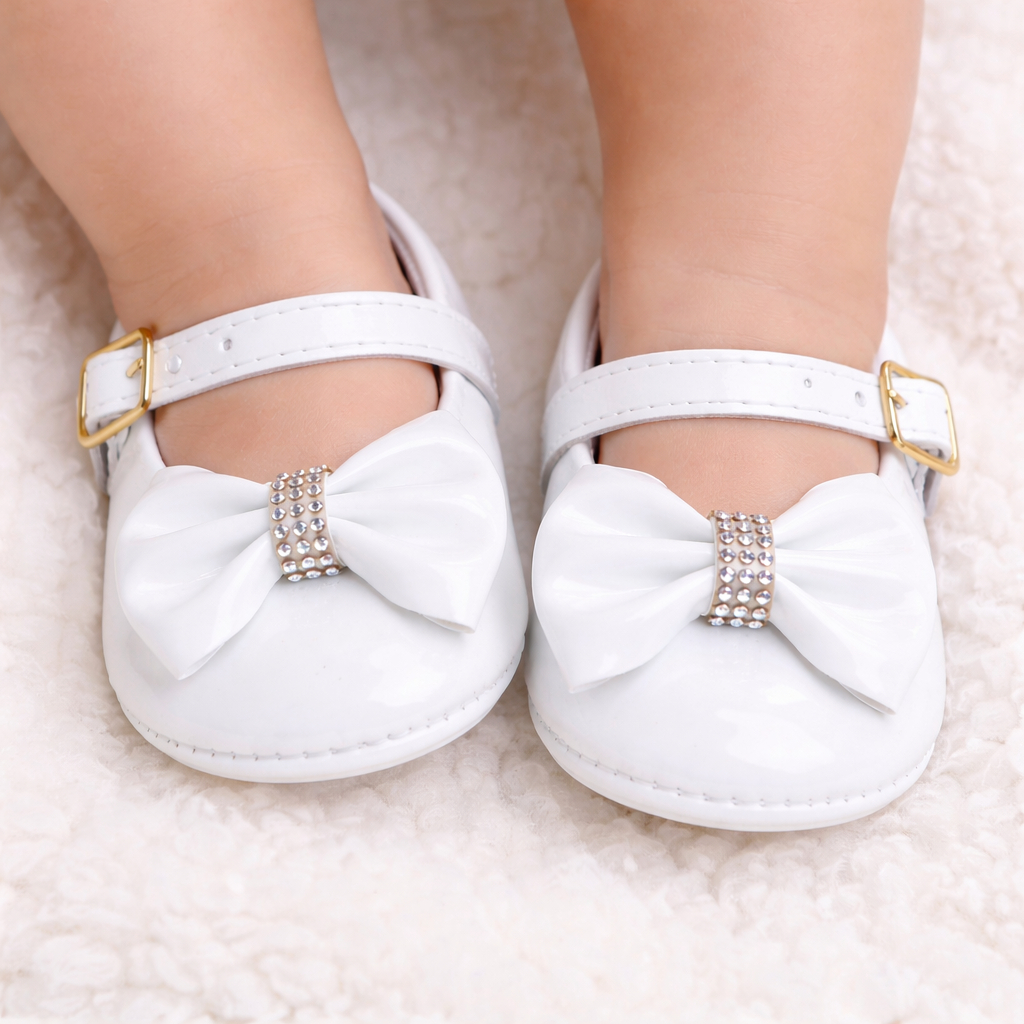 Sapatilha Batizado Bebê Menina Sapatinho Super Macio  N° 13 ao 18