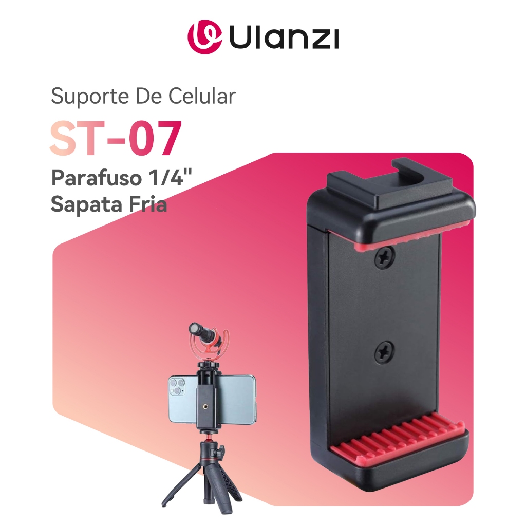 ULANZI ST-07 Suporte De Celular 360° Com Sapata Fria E Parafuso 1/4" Para Tripé