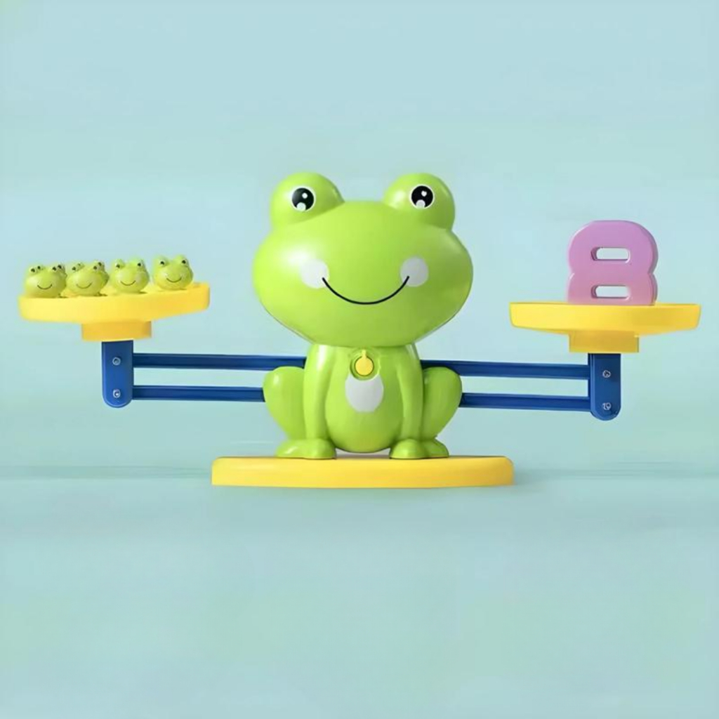 Jogo Educativo Balança de Equilibrio Sapo Brinquedo Infantil Continha Matemática Adição Subtração