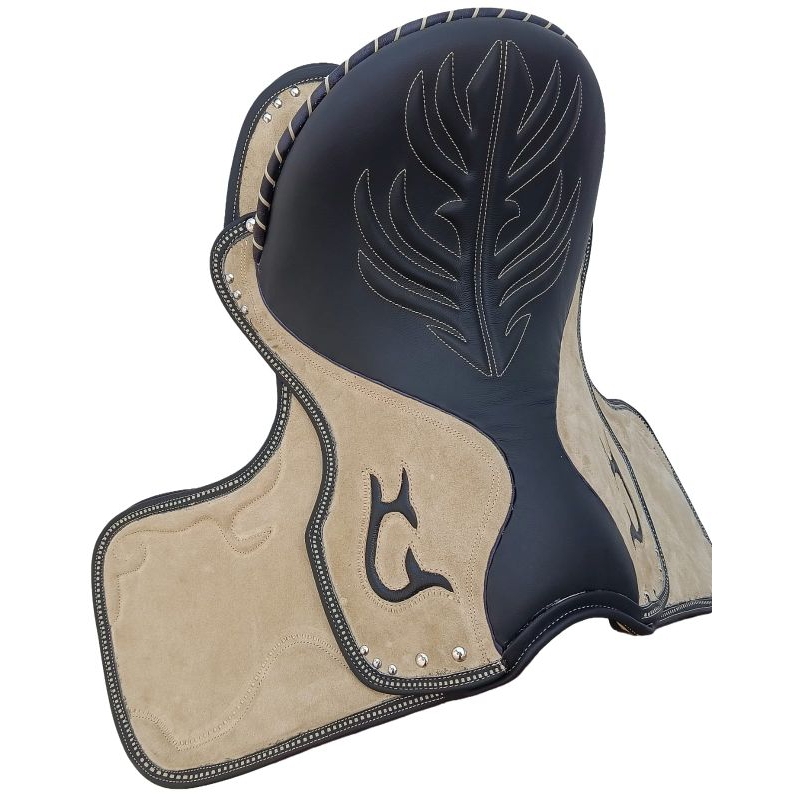 sela selote cavalo profissional montada de gel vaquejada vaqueta couro original 16 polegadas