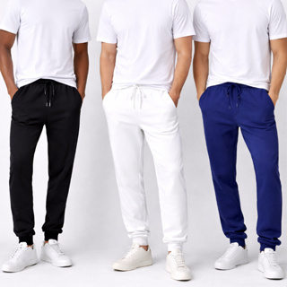 Kit 3 Calca de Moletom Peluciada Jogger Grossa com Bolsos e Cordao - Ideal para Academia e Dia a Dia em Oferta na Shopee