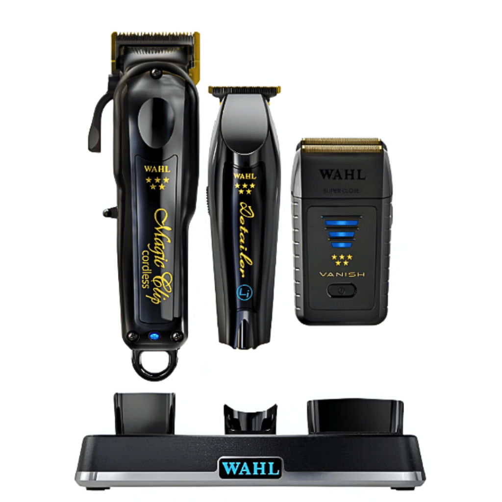 Kit Barber Combo Wahl + Vanish Shaver + Base Carregadora Power Station | Profissional | Bivolt