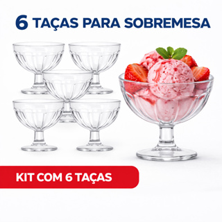 Taça Jade 210ml para Sobremesa  6 Unidades | Vidro Elegante para Sorvete, Açaí e Frutas em Oferta na Shopee