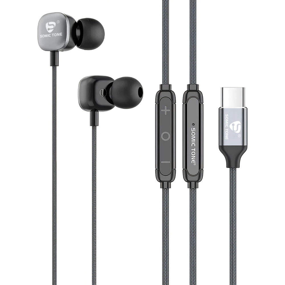 Fone De Ouvido Somic Tone D22C Tipo C Com Fio Super Bass Som Estéreo Gamer Tablet Notebook Celular